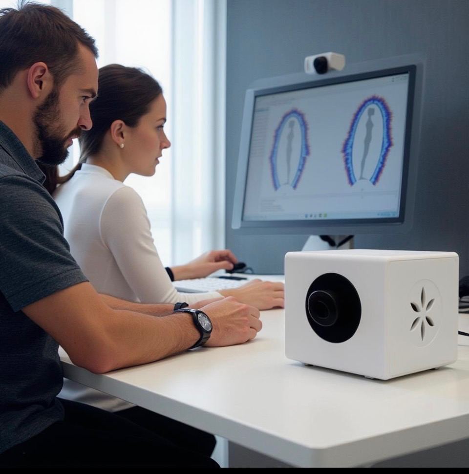 Bio-Well fingertip scan being demonstrated